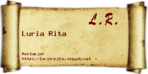 Luria Rita névjegykártya