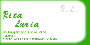 rita luria business card